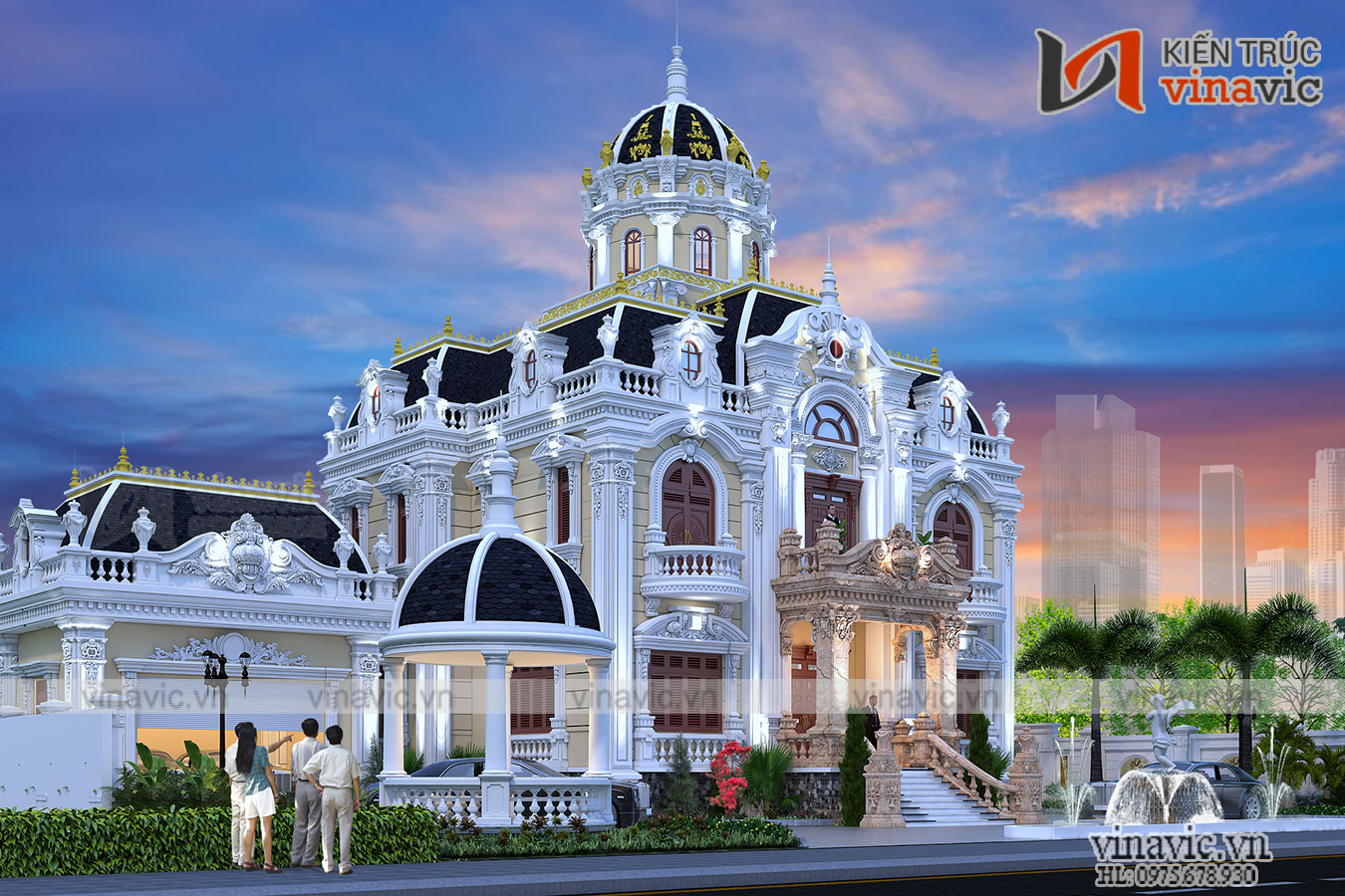 Góc nhìn khác Thiết kế lâu đài kiểu Pháp đẳng cấp tinh tế từng chi tiết LDDT1901