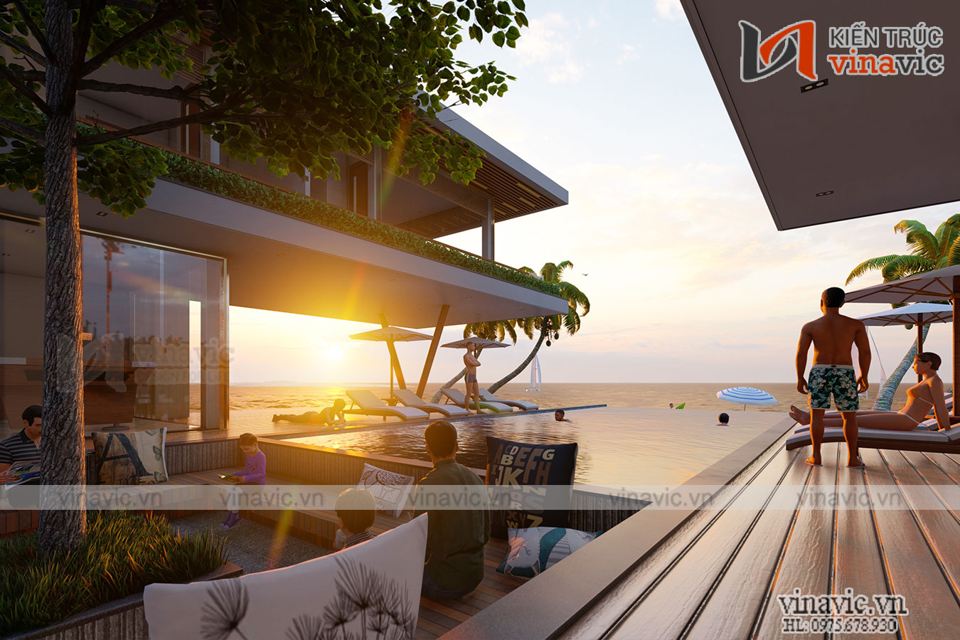 Nhà hiện đại 2 tầng 750m2 kiểu Singapore ở ven biển Phú Quốc BT1914