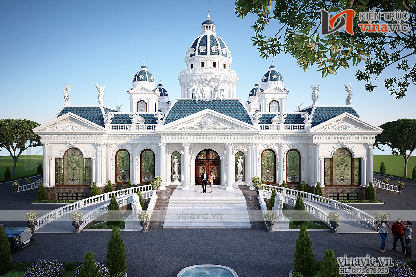 Góc nhìn khác Thiết kế dinh thự 1 tầng phong cách cổ điển nguy nga bề thế