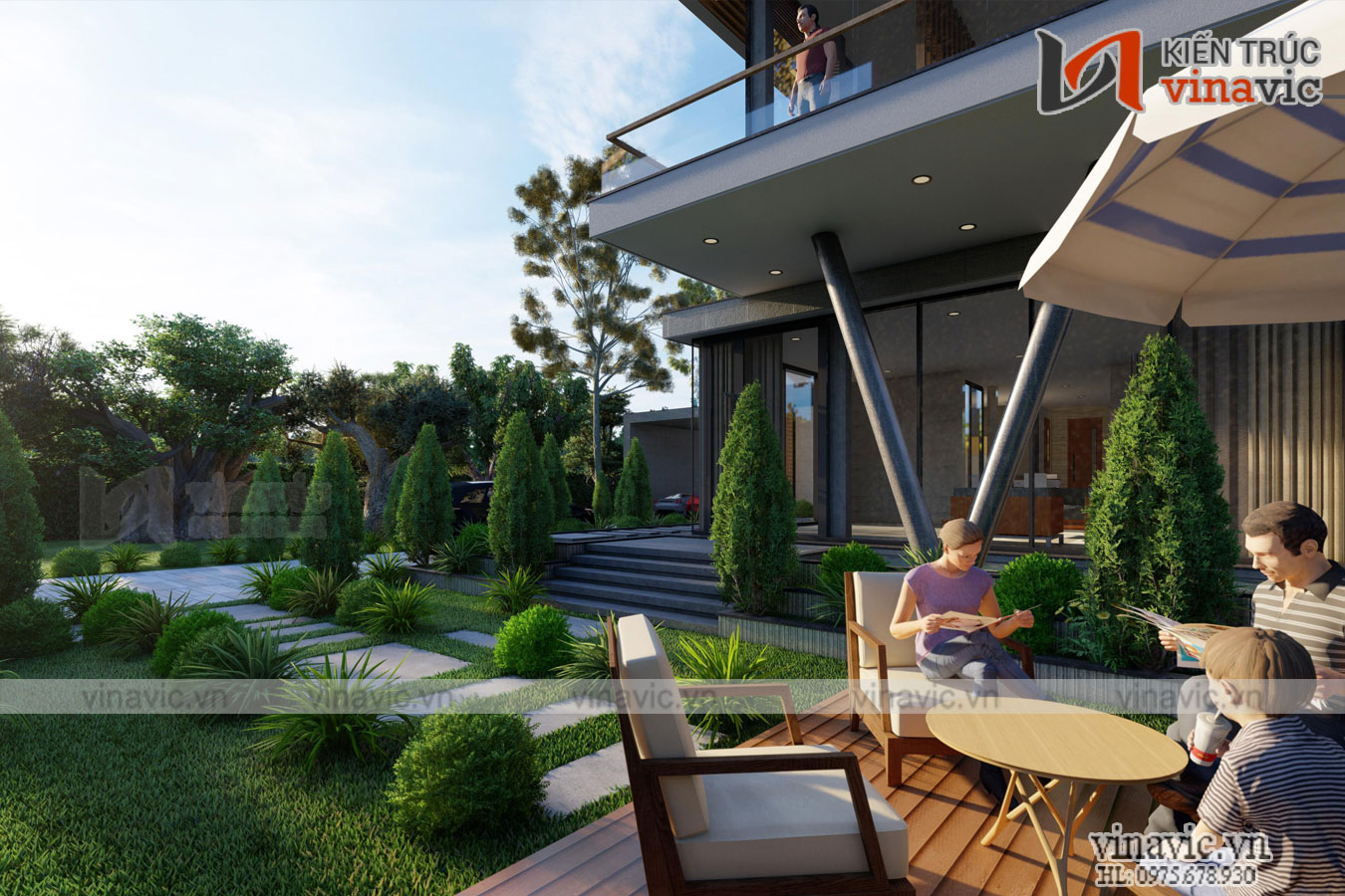 Góc nhìn khác Biệt thự hiện đại có hồ bơi kiểu singapore ở Quảng Bình