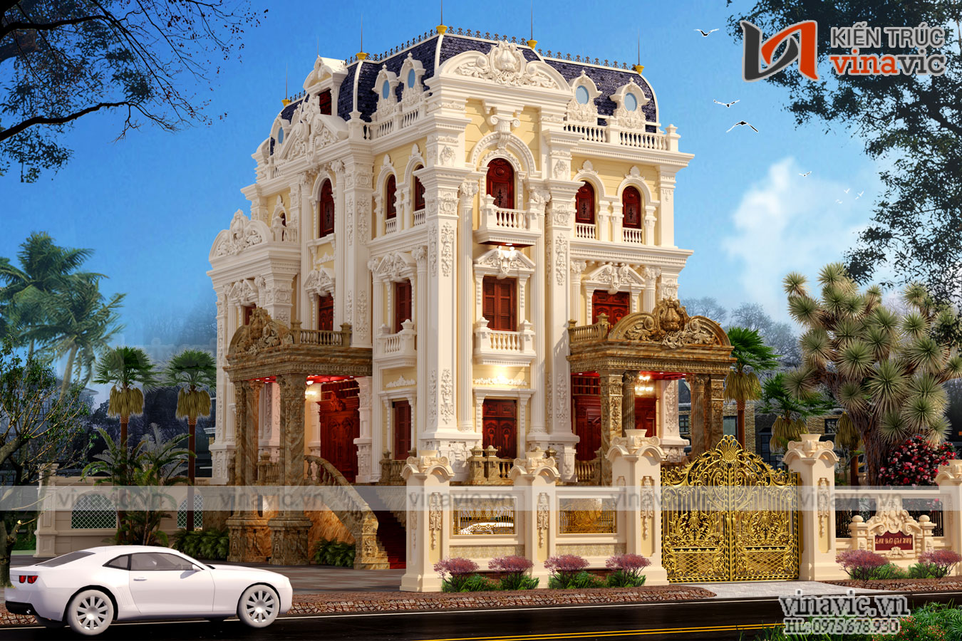 Lâu đài đẹp như cung điện thiết kế sa hoa lộng lẫy LDDT1907