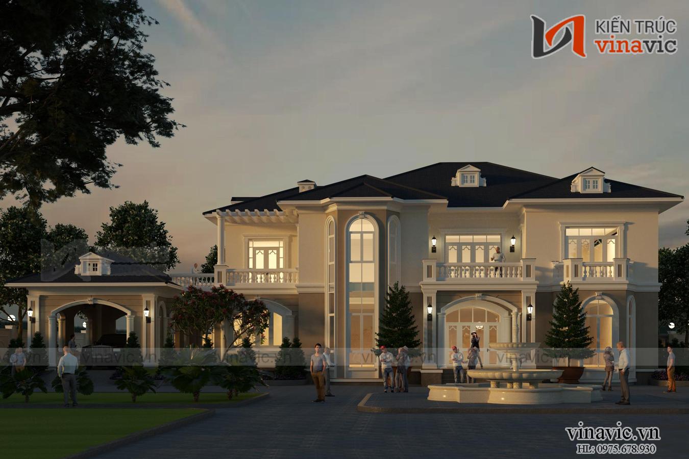 Biệt thự 2 tầng tân cổ điển 250m2/1 sàn đẳng cấp ở đảo Phú Quốc LDDT2003