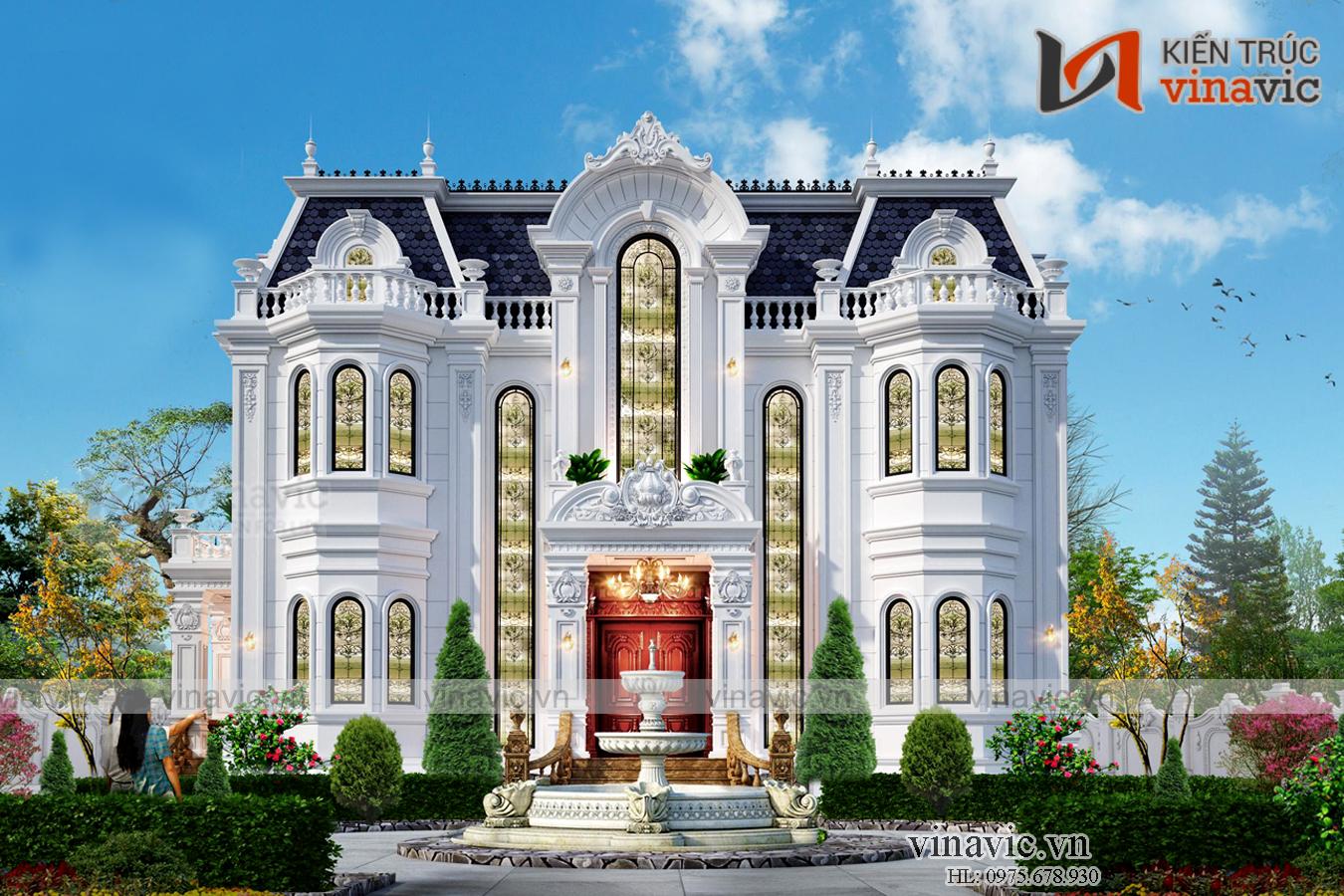 Không gian ngoại thất của mẫu biệt thự cổ điển nổi bật