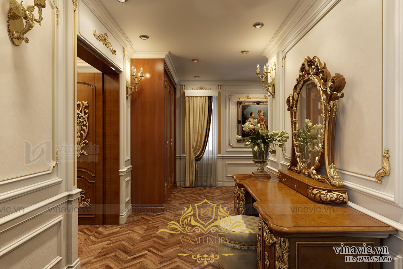 Hình ảnh: Không  gian phòng ngủ với tông màu nâu ấm áp