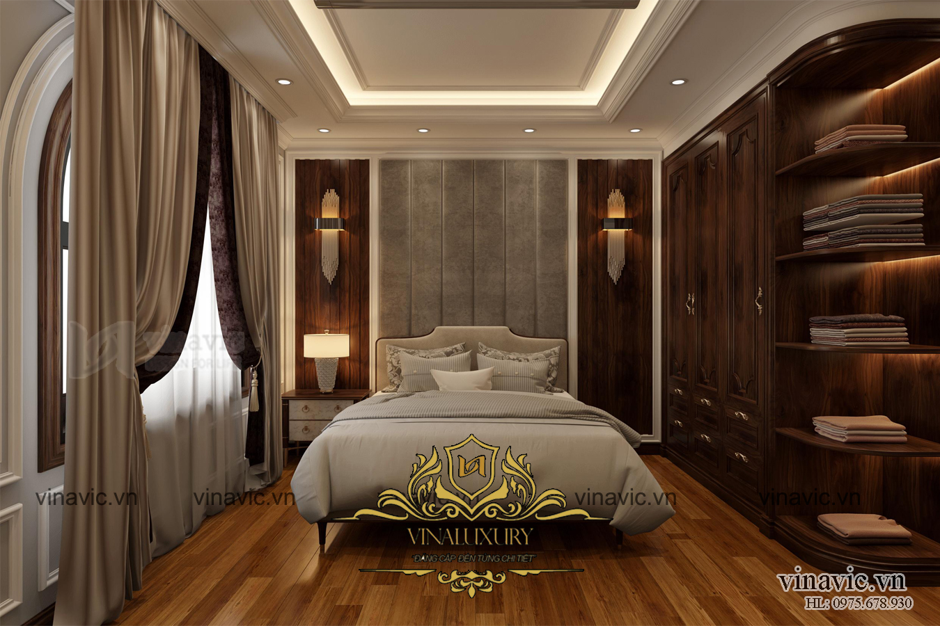 Mẫu nội thất đẹp tân cổ điển bằng gỗ tự nhiên NT2012