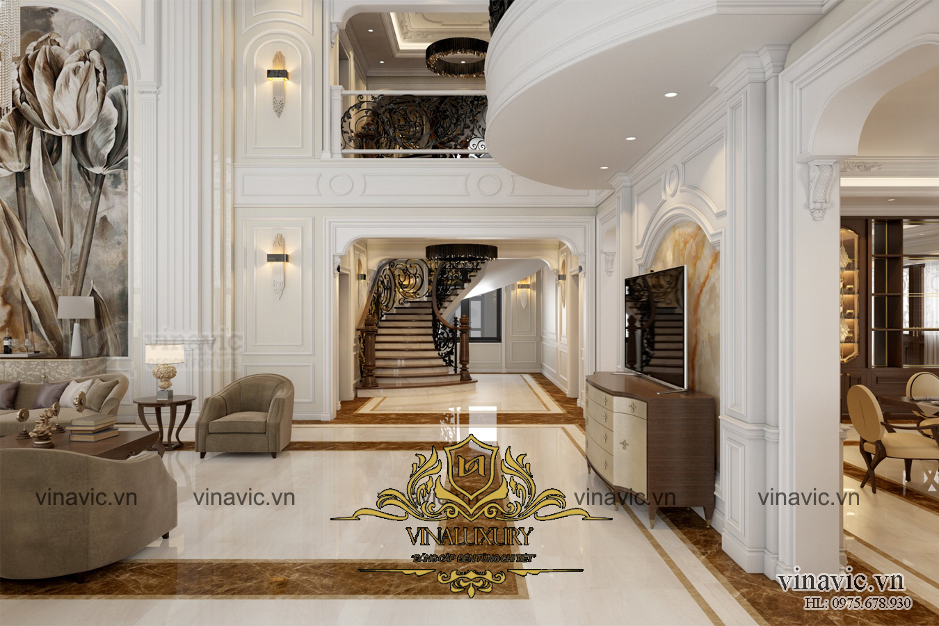 Nội thất cổ điển cho căn biệt thự lộng lẫy ở Hải Dương NT2013
