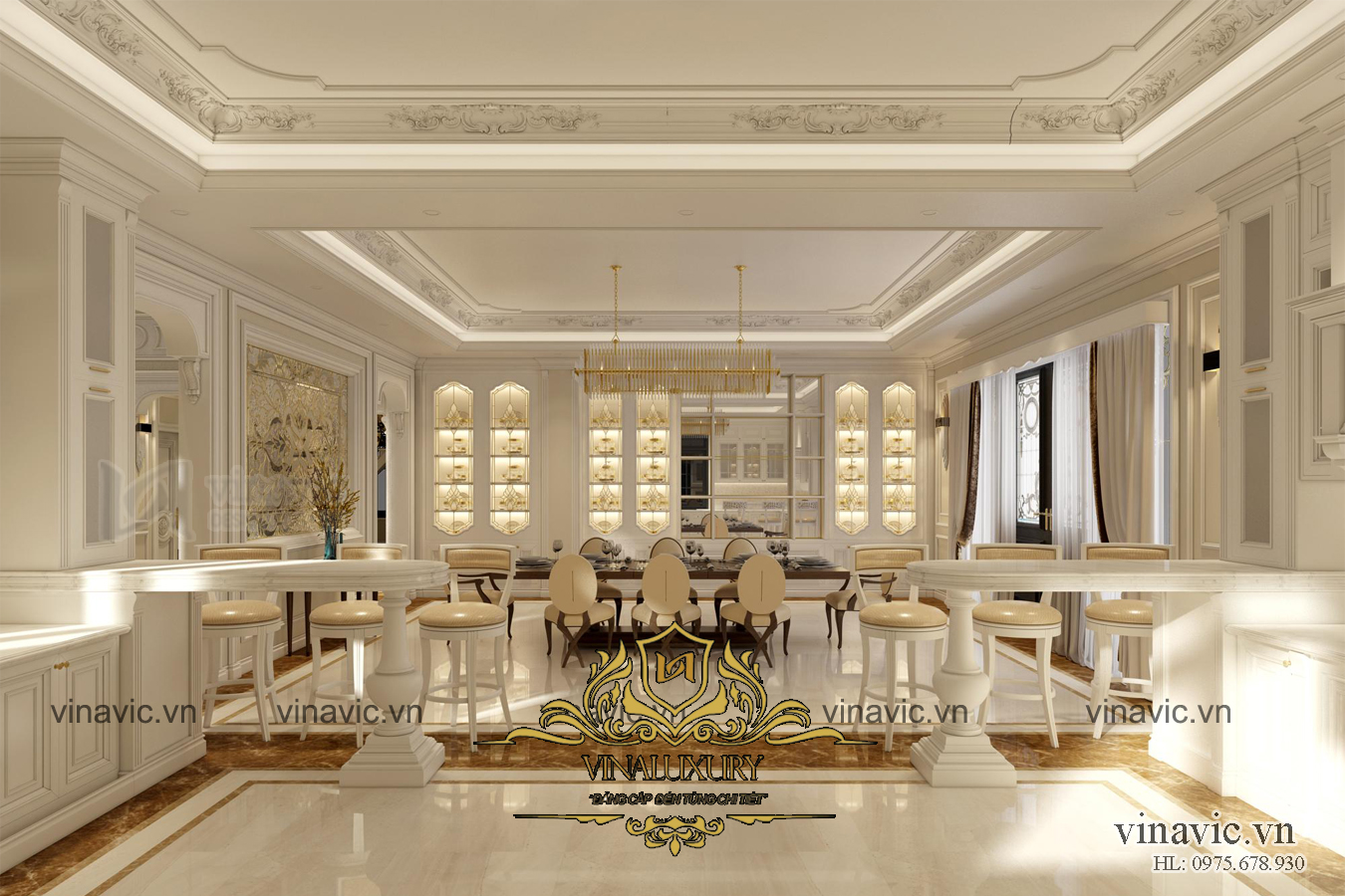 Nội thất cổ điển cho căn biệt thự lộng lẫy ở Hải Dương NT2013