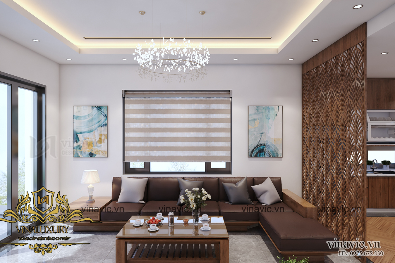 Thiết kế nội thất đẹp phong cách hiện đại sang trọng ở Nghệ An NT2010