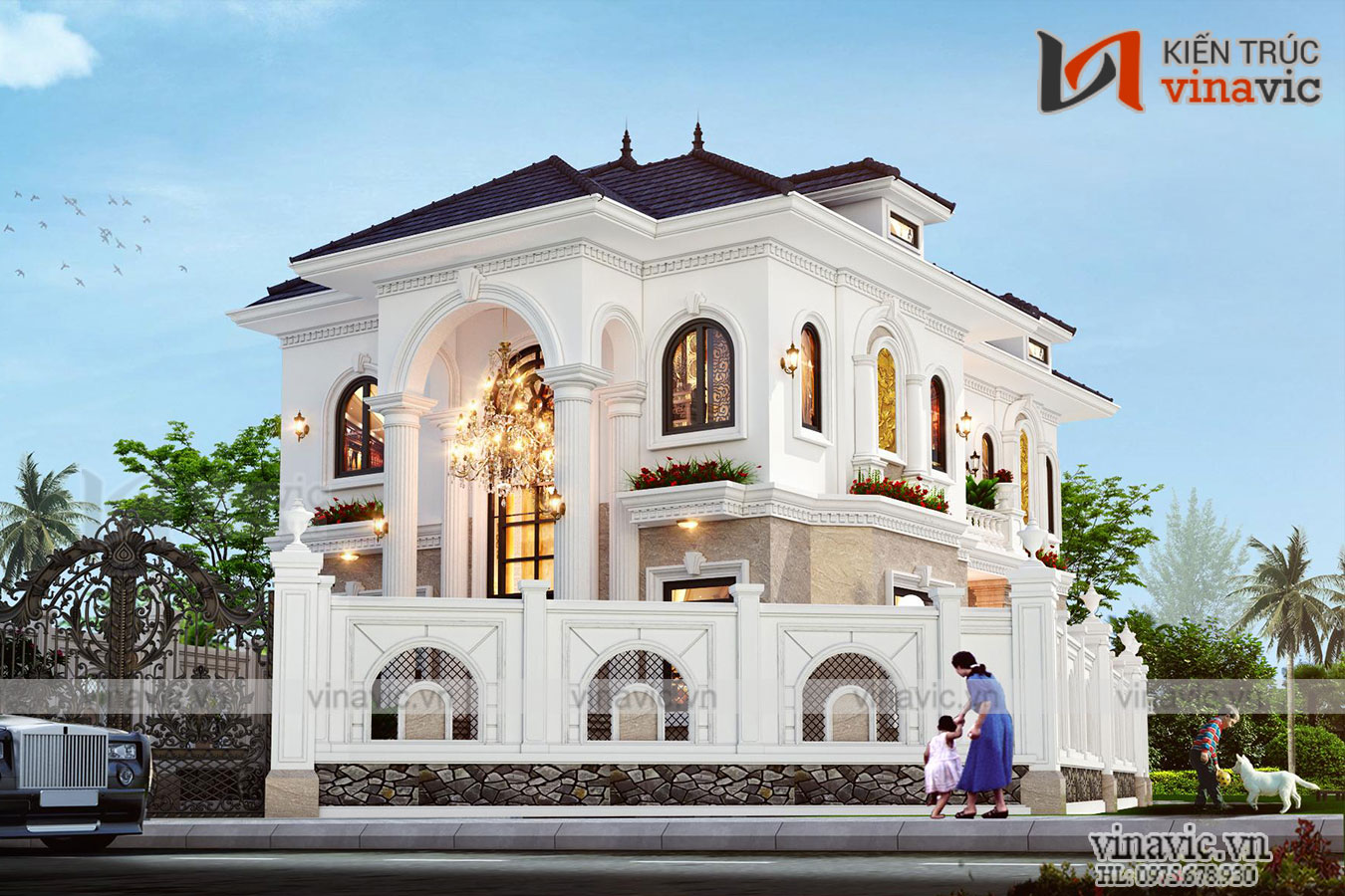 Góc nhìn khác Biệt thự 2 tầng  phong cách tân cổ điển 160m2 ở Bắc Giang  BT2006