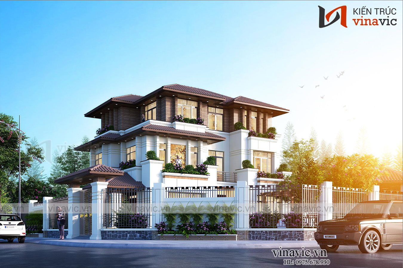 Nhà hiện đại 3 tầng 150m2 mặt tiền 12m ở Gia Lâm Hà Nội BT2010