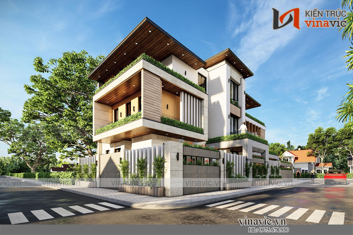 Thiết kế nhà hiện đại 3 tầng 170m2/sàn ở Quảng Bình BT2009