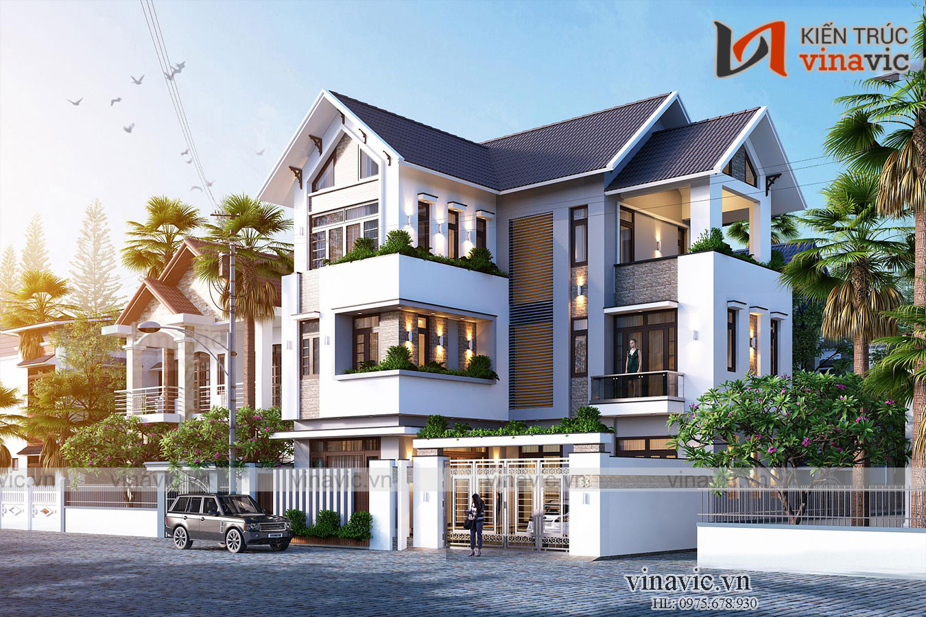 Thiết kế nhà 3 tầng 140m2 5 phòng ngủ ở Hà Nam BT2012