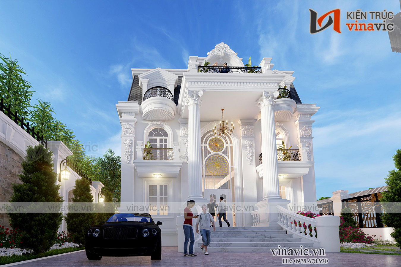 Dinh thự 3 tầng phong cách tân cổ điển ở Hà Nam LDDT2005