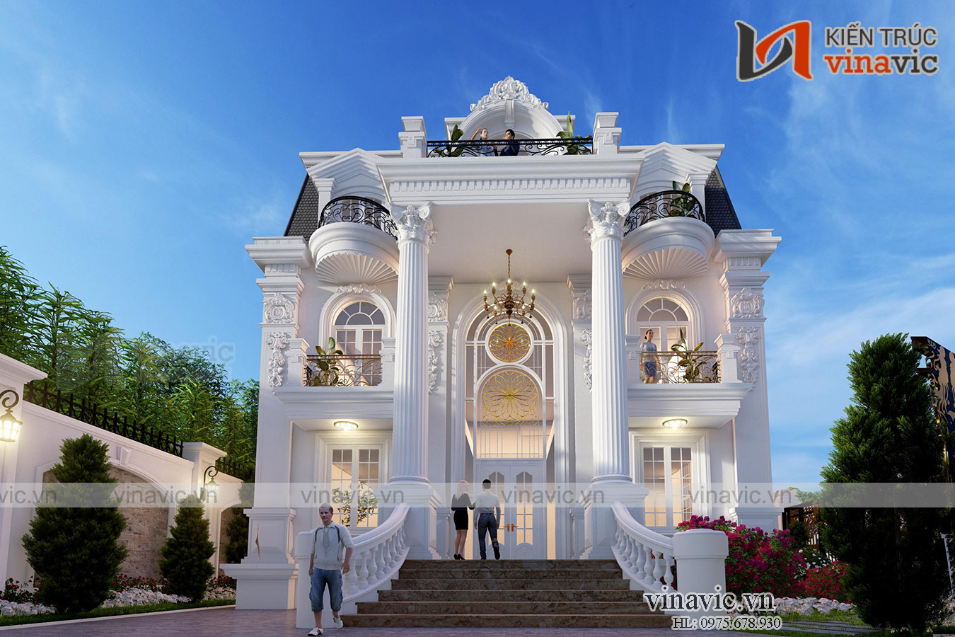 Dinh thự 3 tầng phong cách tân cổ điển ở Hà Nam LDDT2005