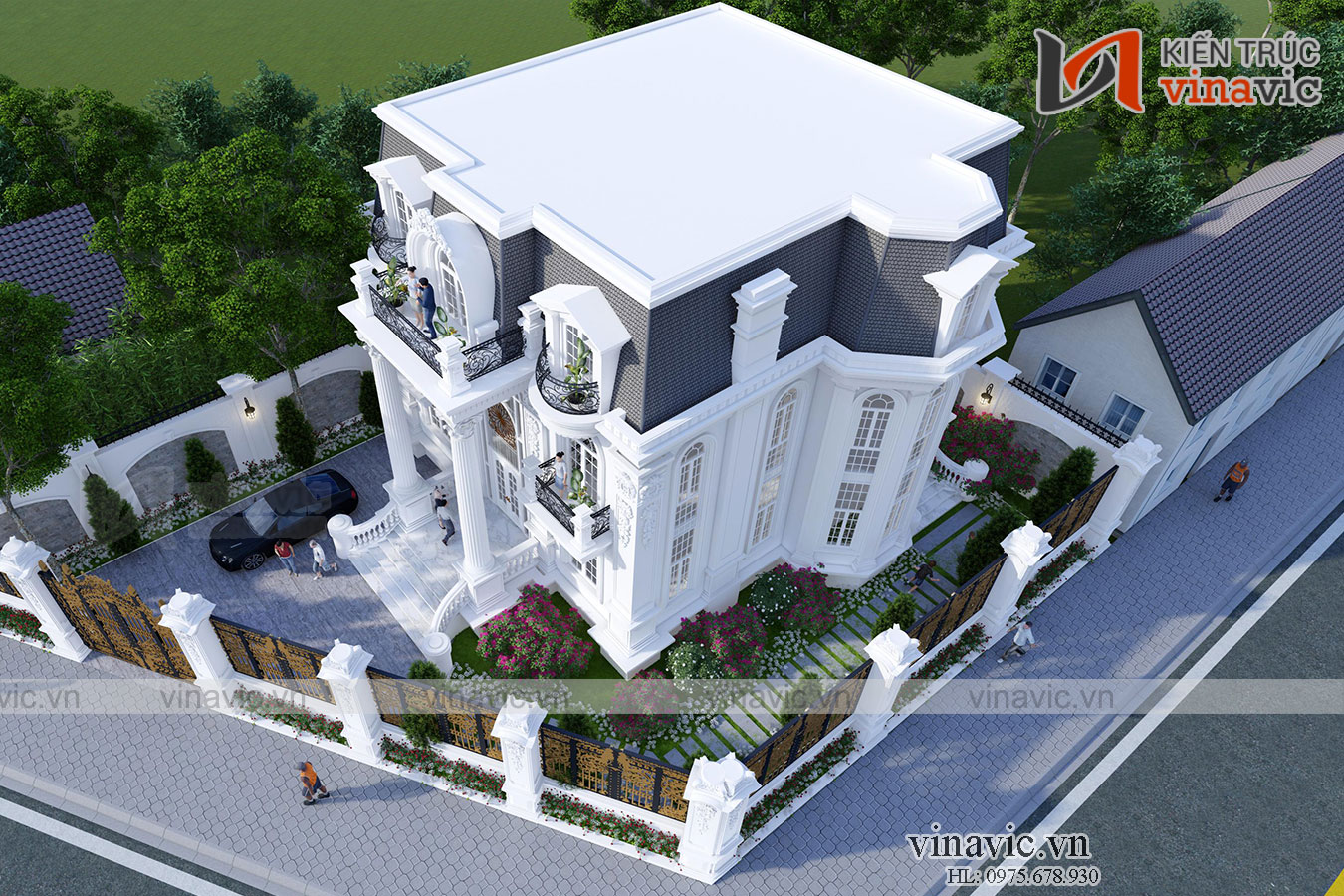 Dinh thự 3 tầng phong cách tân cổ điển ở Hà Nam LDDT2005