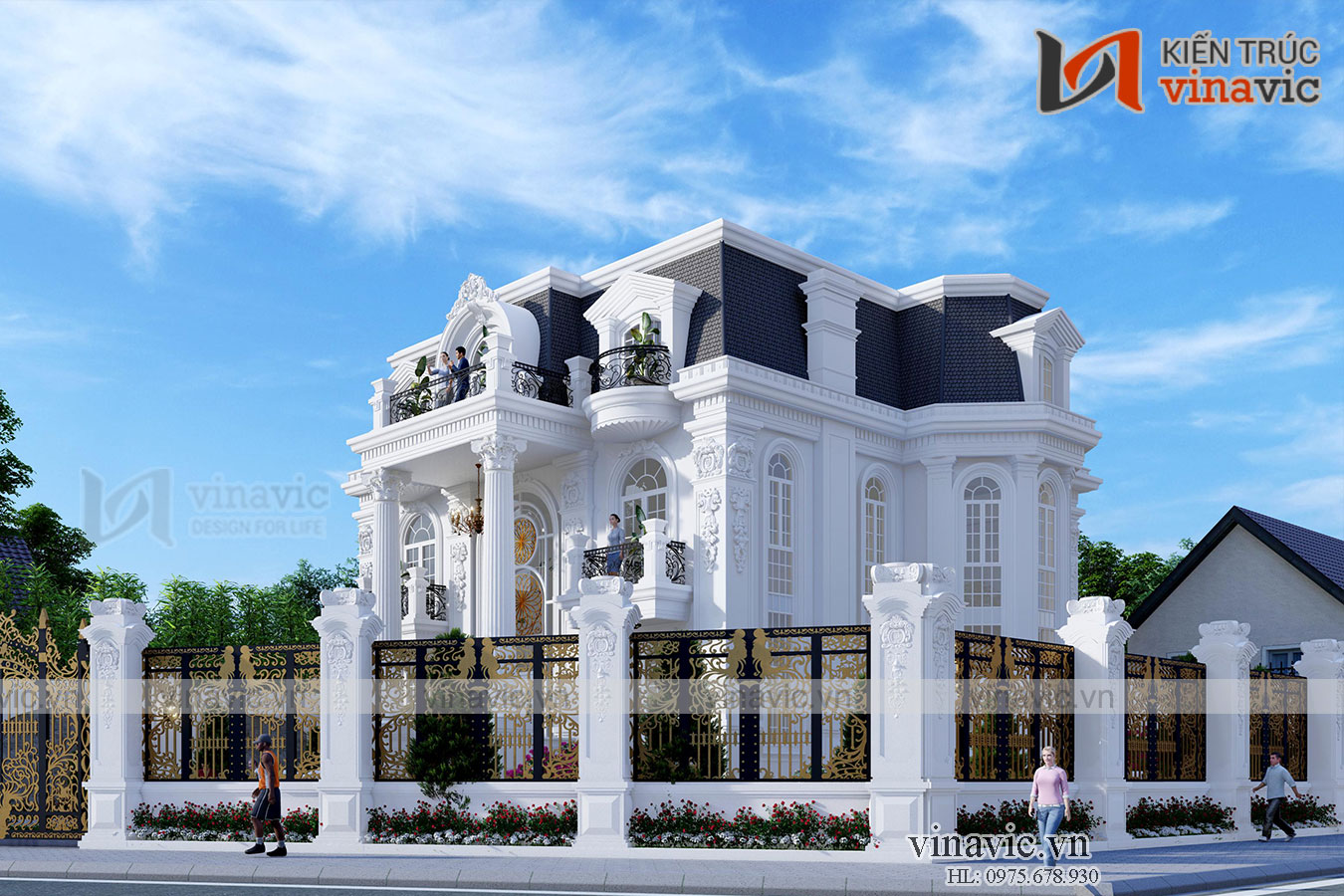 Dinh thự 3 tầng phong cách tân cổ điển ở Hà Nam LDDT2005