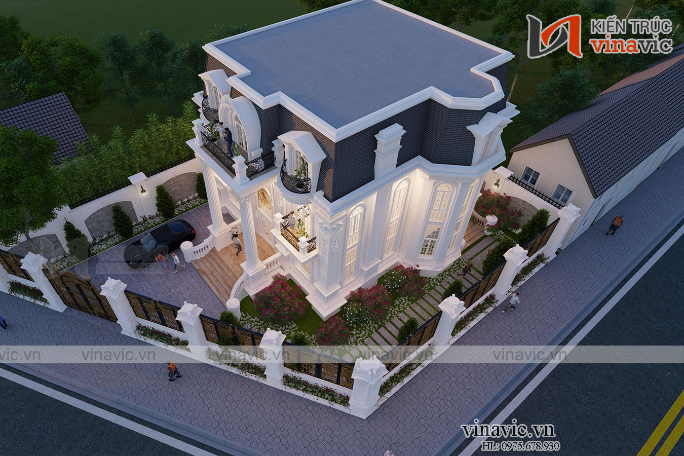 Dinh thự 3 tầng phong cách tân cổ điển ở Hà Nam LDDT2005