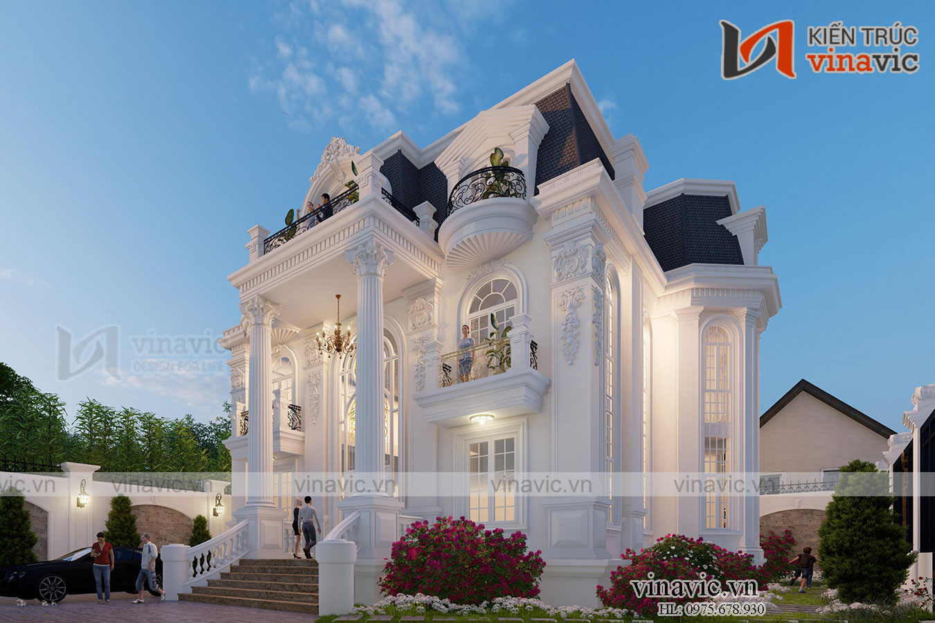 Dinh thự 3 tầng phong cách tân cổ điển ở Hà Nam LDDT2005