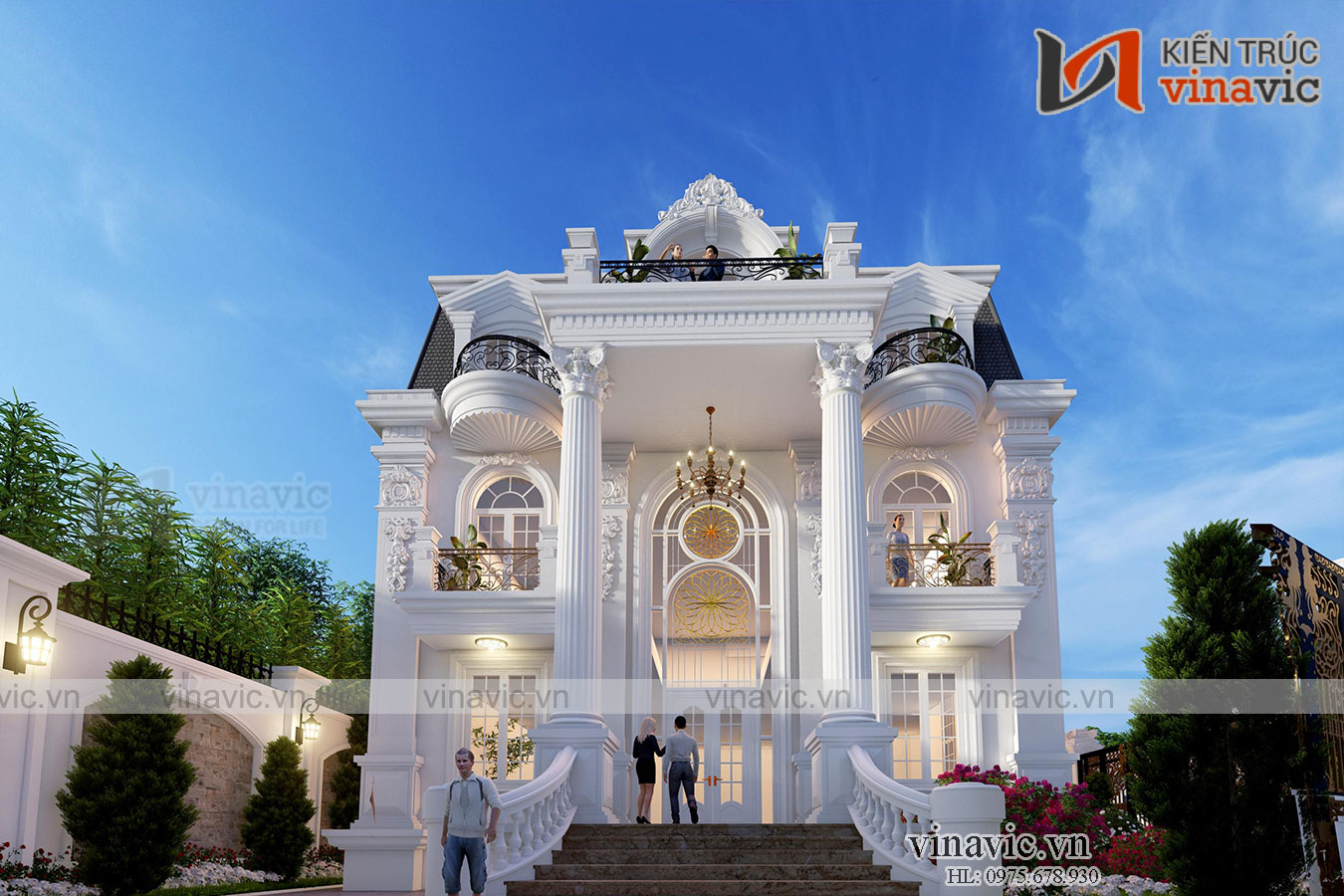 Dinh thự 3 tầng phong cách tân cổ điển ở Hà Nam LDDT2005