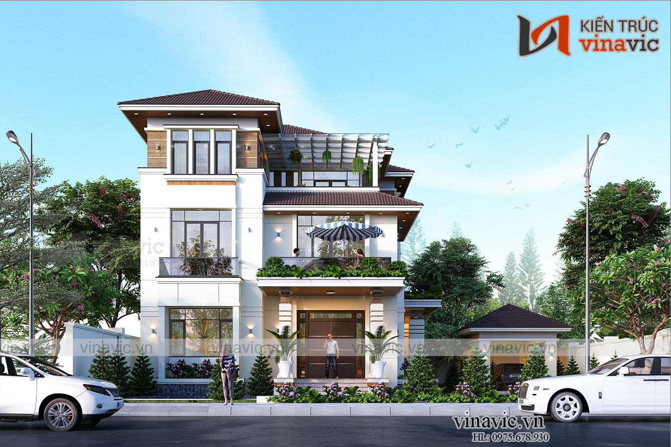 Thiết kế nhà đẹp 3 tầng hiện đại 12x15m2 ở Hạ Long- Quảng Ninh BT2011