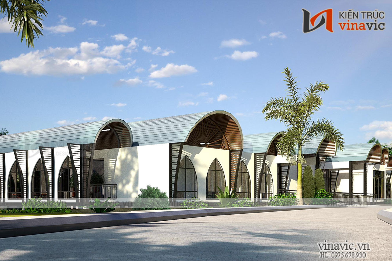 Thiết Kế Nhà Hàng Ven Hồ Dự Án SunSet Hòa Bình NH09