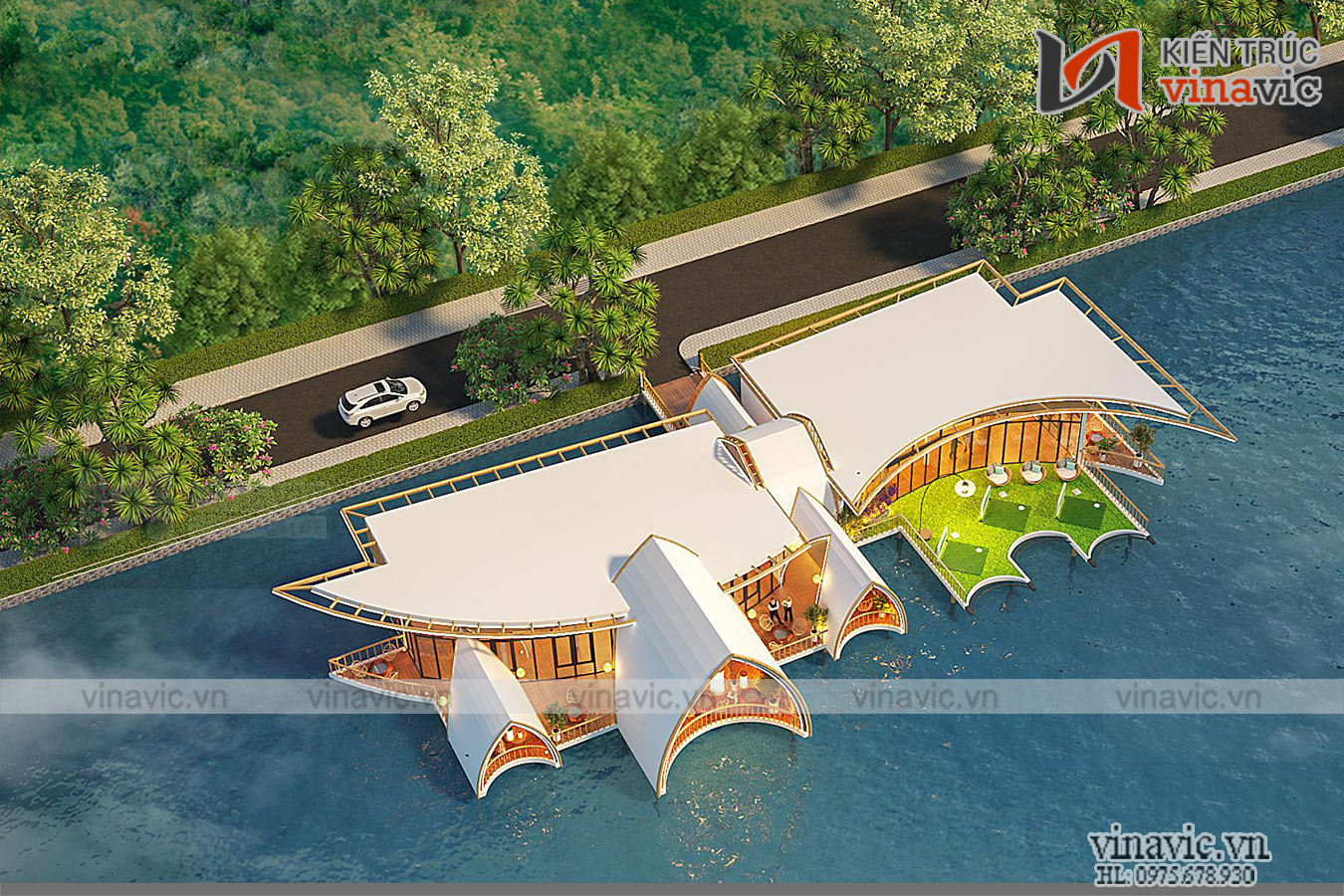 Thiết kế nhà hàng+ cafe + Sân Tập Golf  Dự Án SunSet ở Hòa Bình