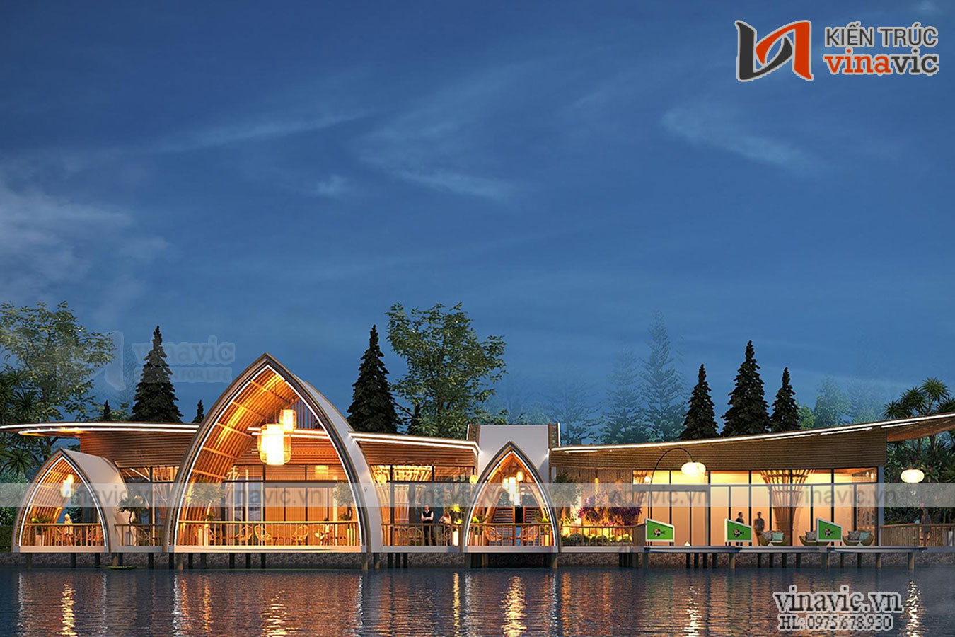 Thiết kế nhà hàng+ cafe + Sân Tập Golf  Dự Án SunSet ở Hòa Bình