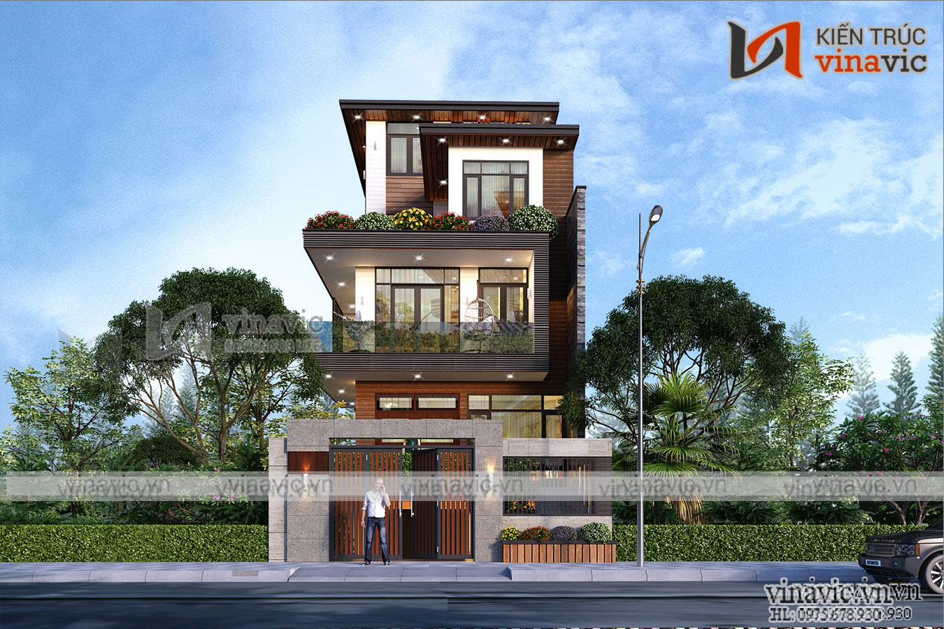 Thiết kế Nhà phố 3 tầng hiện đại mặt tiền 7m BT14164 - mẫu nhà đẹp